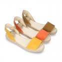 Suede leather espadrille shoes Valenciana style.