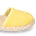 New Little girl soft canvas espadrilles with velcro strap.