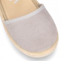 New Little girl soft canvas espadrilles with velcro strap.