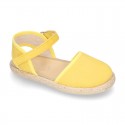 New Little girl soft canvas espadrilles with velcro strap.