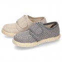 Cotton canvas boat shoes espadrilles style.