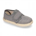 Cotton canvas boat shoes espadrilles style.