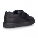 Washable Nappa leather kids sporty shoes laceless and with reinforced toe cap.