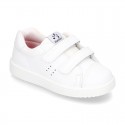 Washable Nappa leather kids sporty shoes laceless and with reinforced toe cap.