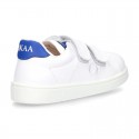 New Okaa Tennis shoes with LEATHER INSOLE and velcro strap for kids.