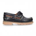 Classic cowhide leather Boat shoes laceless.