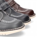 Basic classic casual ankle boot shoes laceless in leather.