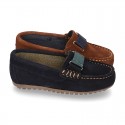 New Classic Suede leather Moccasin shoes with ribbon detail mask.