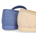 New LINEN canvas Mary Jane shoes with thin buckle fastening.