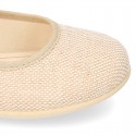 New LINEN canvas Mary Jane shoes with thin buckle fastening.