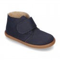 New Casual little ankle boots shoes with VELCRO strap in waxed canvas.