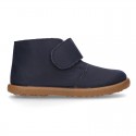 New Casual little ankle boots shoes with VELCRO strap in waxed canvas.