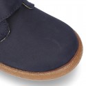 New Casual little ankle boots shoes with VELCRO strap in waxed canvas.