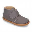 New Casual little ankle boots shoes with VELCRO strap in waxed canvas.