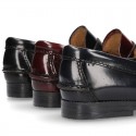 New classic formal Moccasin shoes with detail mask in Antik leather.