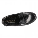 New classic formal Moccasin shoes with detail mask in Antik leather.