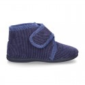 Little corduroy home bootie shoes with velcro strap.