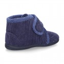 Little corduroy home bootie shoes with velcro strap.