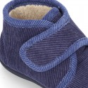 Little corduroy home bootie shoes with velcro strap.