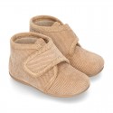 Little corduroy home bootie shoes with velcro strap.