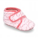 New Wool knit ankle home shoes with velcro strap and little CLOUDS design.