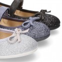 New Autumn Winter METAL Canvas Little Mary Jane shoes with velcro strap.