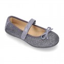 New Autumn Winter METAL Canvas Little Mary Jane shoes with velcro strap.