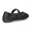 New Autumn Winter METAL Canvas Little Mary Jane shoes with velcro strap.