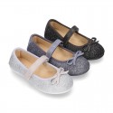 New Autumn Winter METAL Canvas Little Mary Jane shoes with velcro strap.