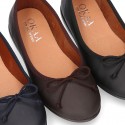 Washable Nappa leather Ballet shoes with adjustable ribbon.