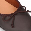 Washable Nappa leather Ballet shoes with adjustable ribbon.