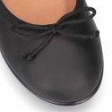 Washable Nappa leather Ballet shoes with adjustable ribbon.