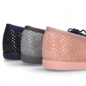 New Autumn winter Ballet flat shoes dots canvas with adjustable bow design.