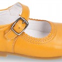 Fashionable Halter little Mary Jane shoes with buckle fastening in nappa leather and FALL colors.