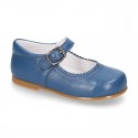 Fashionable Halter little Mary Jane shoes with buckle fastening in nappa leather and FALL colors.