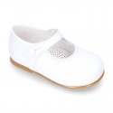 Classic Girl Nappa Leather MERCEDITAS or little Mary Jane shoes with button.