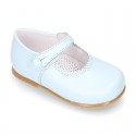 Classic Girl Nappa Leather MERCEDITAS or little Mary Jane shoes with button.