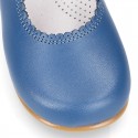 Classic Girl Nappa Leather MERCEDITAS or little Mary Jane shoes with button.