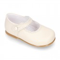 Classic Girl Nappa Leather MERCEDITAS or little Mary Jane shoes with button.