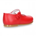 Classic Girl Nappa Leather MERCEDITAS or little Mary Jane shoes with button.