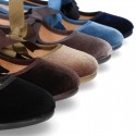 VELVET canvas Ballet flat shoes angel style.