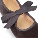 VELVET canvas Ballet flat shoes angel style.