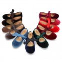 VELVET canvas Ballet flat shoes angel style.