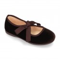 VELVET canvas Ballet flat shoes angel style.