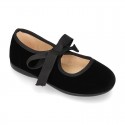 VELVET canvas Ballet flat shoes angel style.