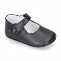 Little Mary Jane shoes with velcro strap for babies in NAPPA leather.