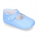 Little Mary Jane shoes with velcro strap for babies in NAPPA leather.