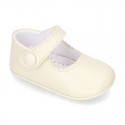 Little Mary Jane shoes with velcro strap for babies in NAPPA leather.