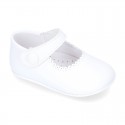 Little Mary Jane shoes with velcro strap for babies in NAPPA leather.