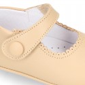 Little Mary Jane shoes with velcro strap for babies in NAPPA leather.